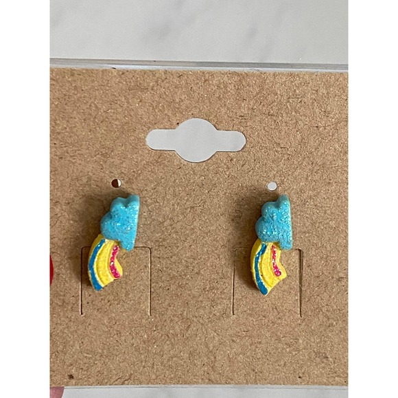 Summer earrings glitter stud earrings rainbow - Picture 3 of 8